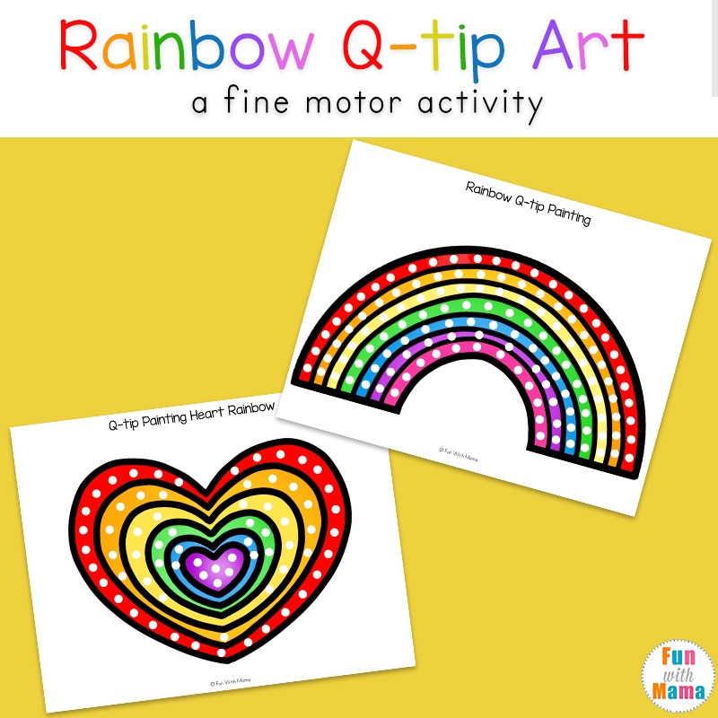 Rainbow Q Tip Art Printable Fun With Mama Rainbow Q Tip Art Printable Fun With Mama