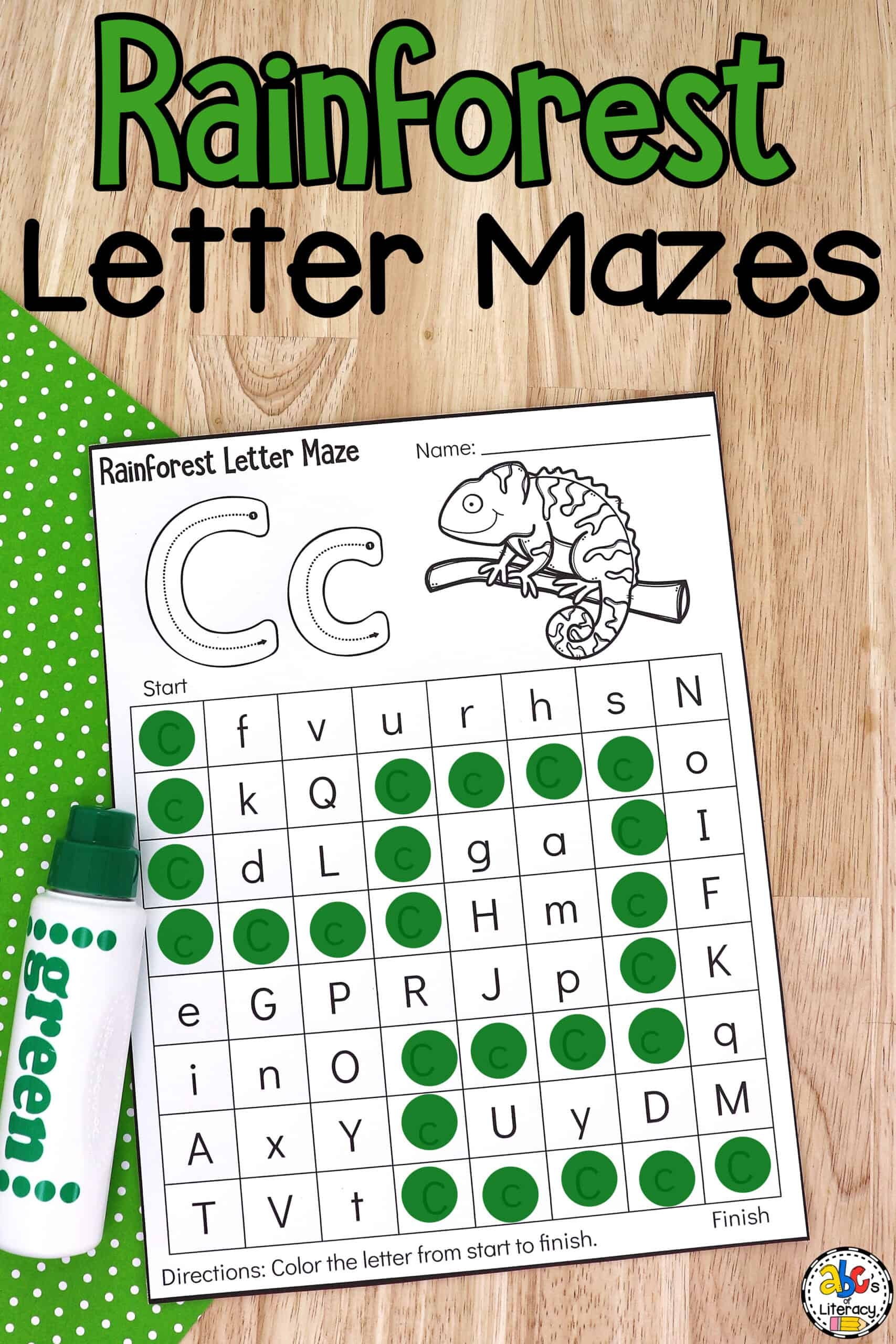 Rainforest Animal Letter Maze Worksheets Rainforest Animal Letter Maze Worksheets