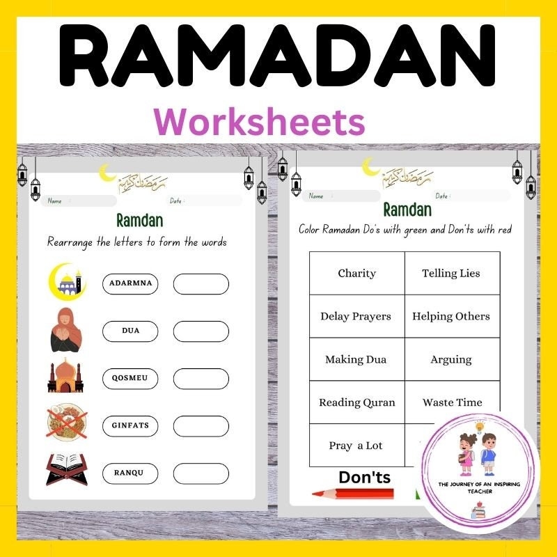 Ramadan Worksheets ramadan Activity Printable islamic Activities Ramadan 2023 Ramadan Mubarak Ramadan Kareem Islamic Activity Etsy