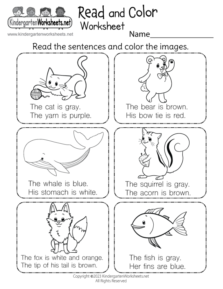 Read And Color Worksheet Free Printable Digital U0026 PDF