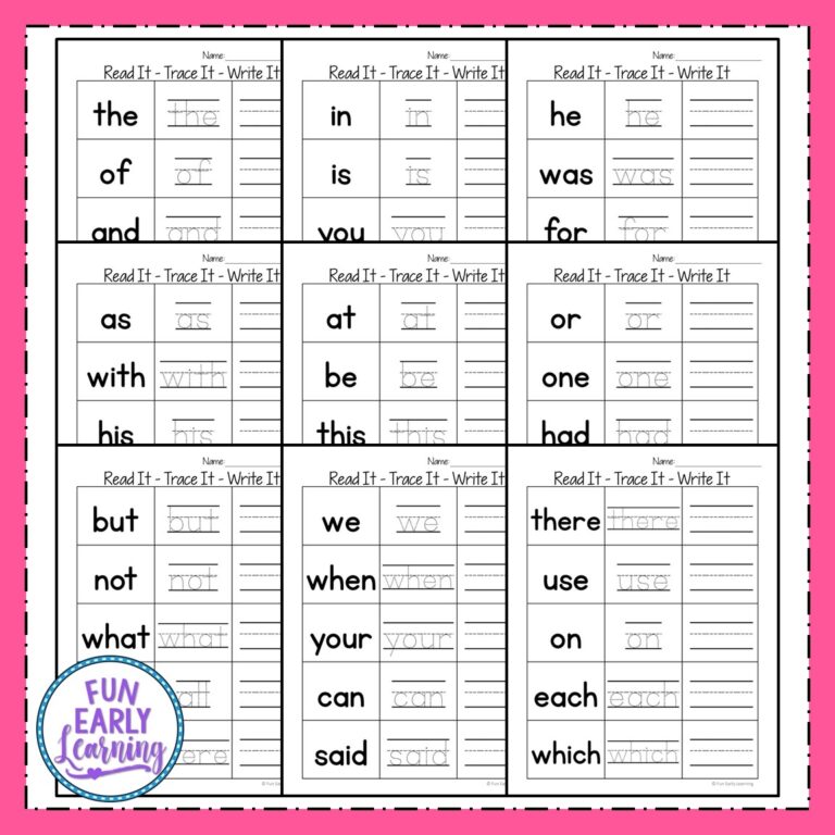 Read It Trace It Write It Fry s First 100 Sight Words Fun 