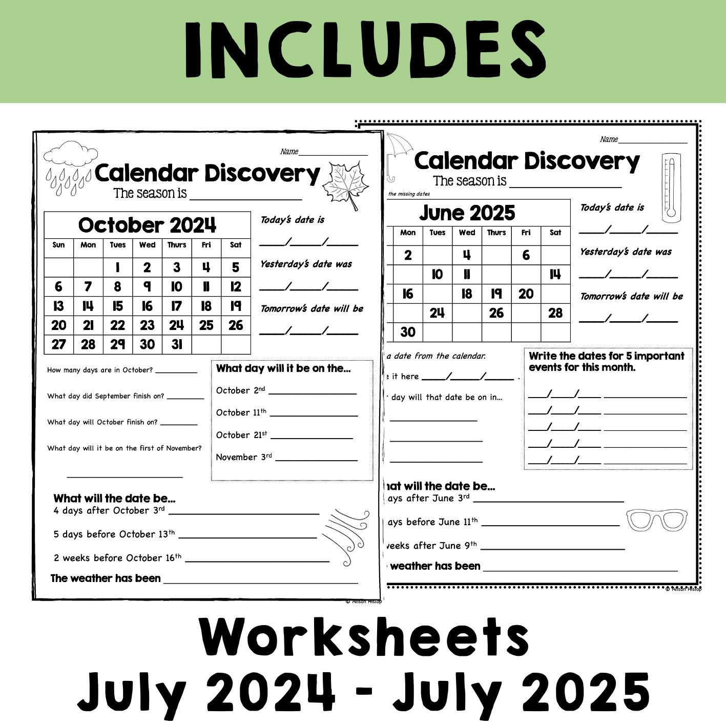 Reading Calendars Math Worksheets July 24 To July 25 Teach Calendars Month By Month Basic And Challenge Activity Etsy Reading Calendars Math Worksheets July 24 To July 25 Teach Calendars Month By Month Basic And Challenge Activity Etsy