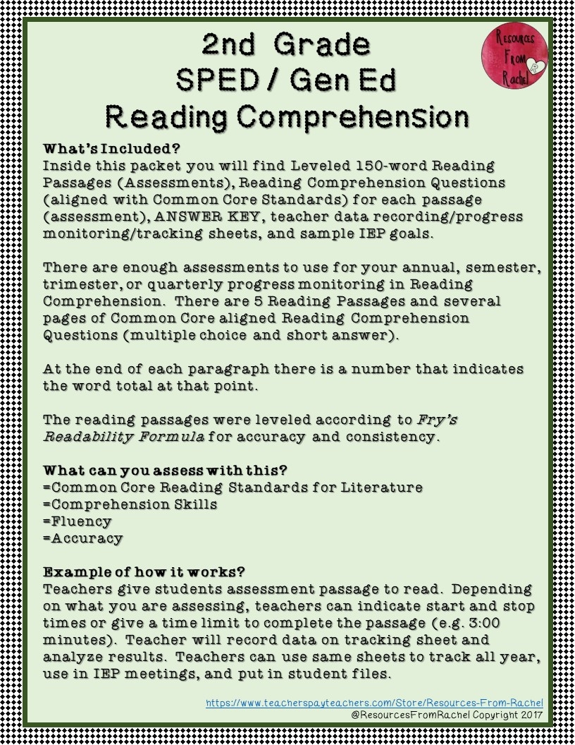 Reading Comprehension Assessments 2nd Grade Volume 2 Made By Teachers Reading Comprehension Assessments 2nd Grade Volume 2 Made By Teachers