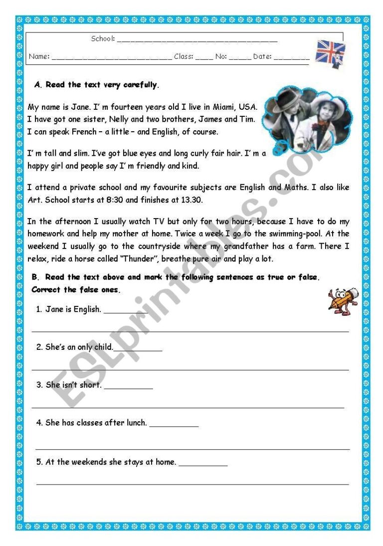 READING COMPREHENSION ESL Worksheet By Rosario Pacheco Worksheets Library