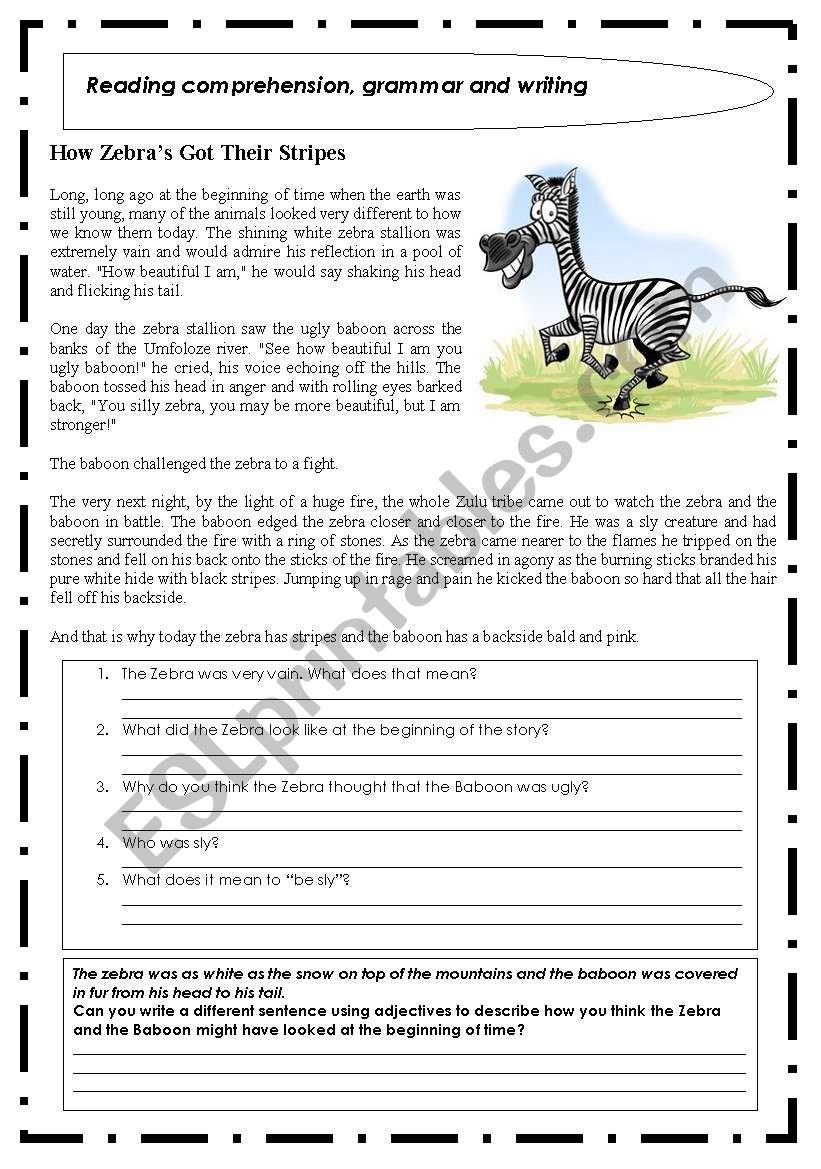Reading Comprehension Grammar And Writing Exercise ESL Worksheet By Cheezels Reading Comprehension Grammar And Writing Exercise ESL Worksheet By Cheezels
