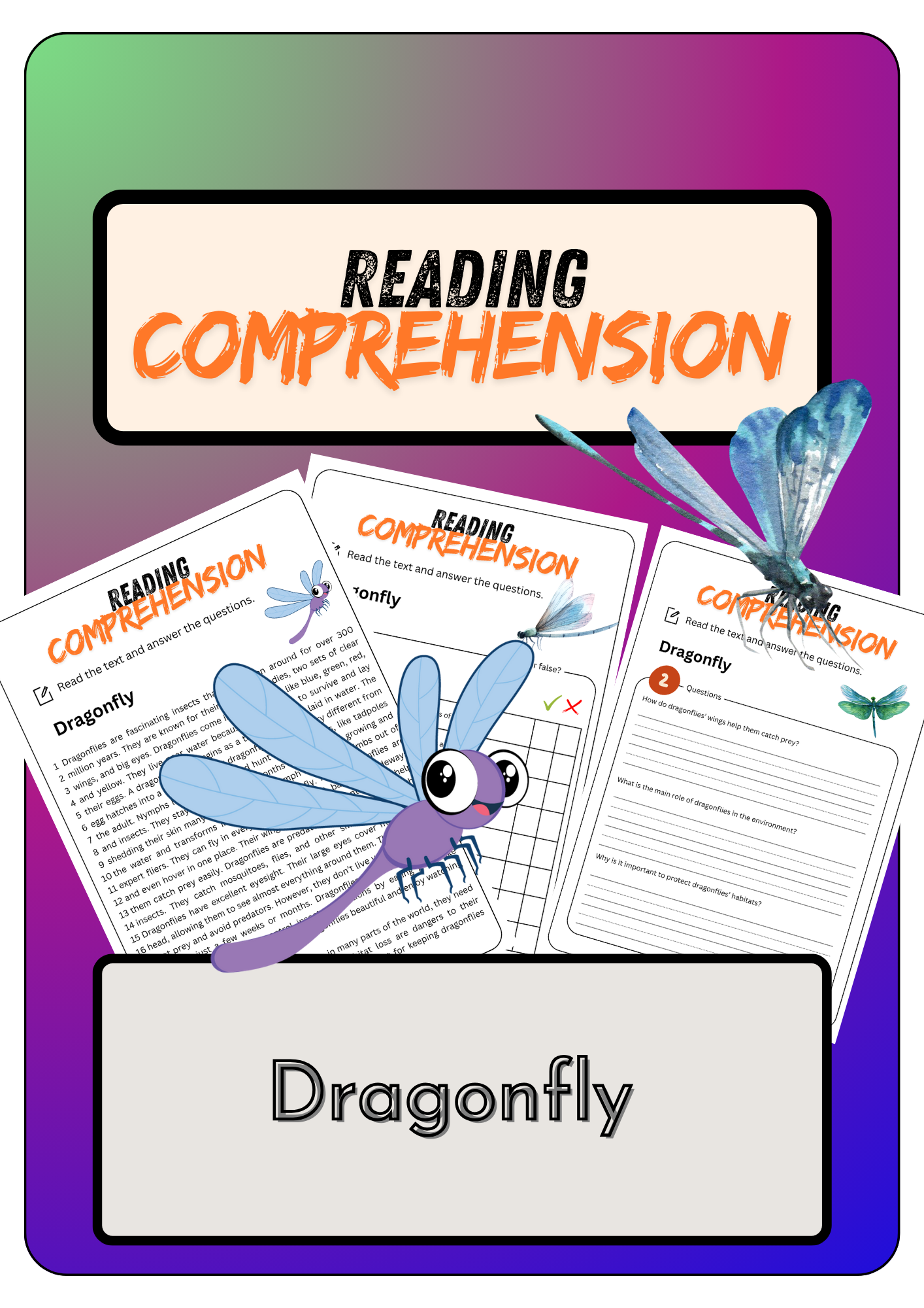 Insects Reading Comprehension Worksheets Insects Reading Comprehension Worksheets