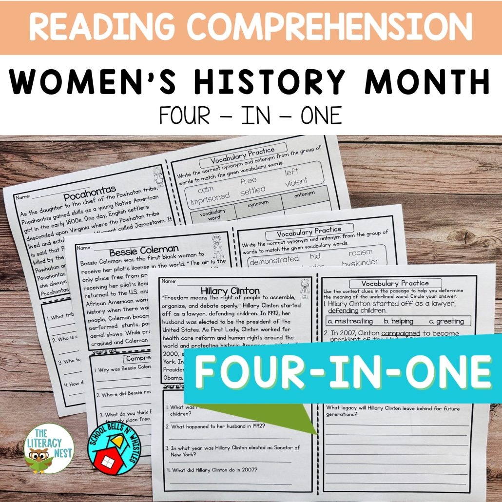 Reading Comprehension Passages For Women s History Month The Literacy Nest
