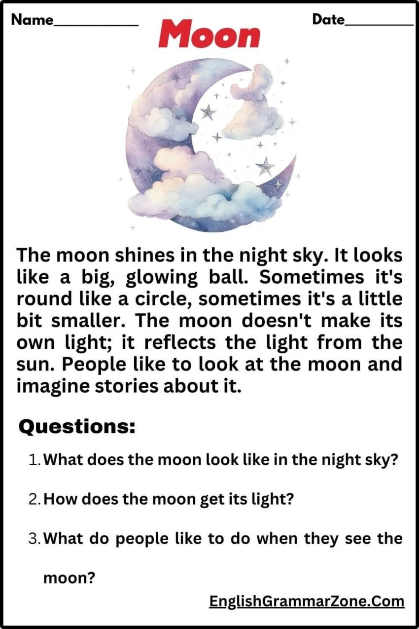 Reading Comprehension The Moon