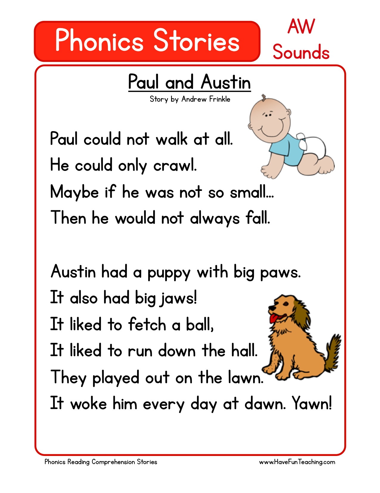 Preschool Reading Printables