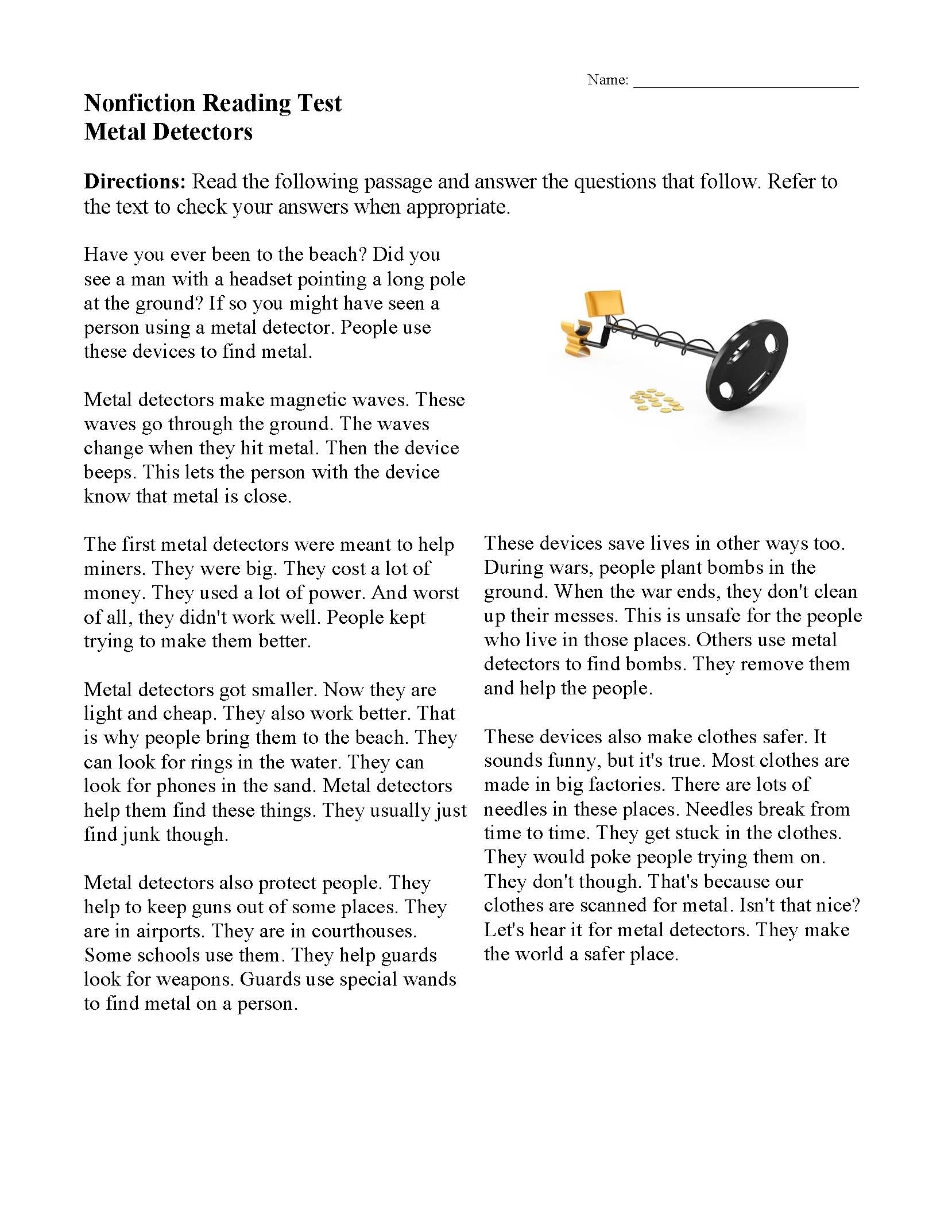 Reading Comprehension Worksheets Online Or Printable