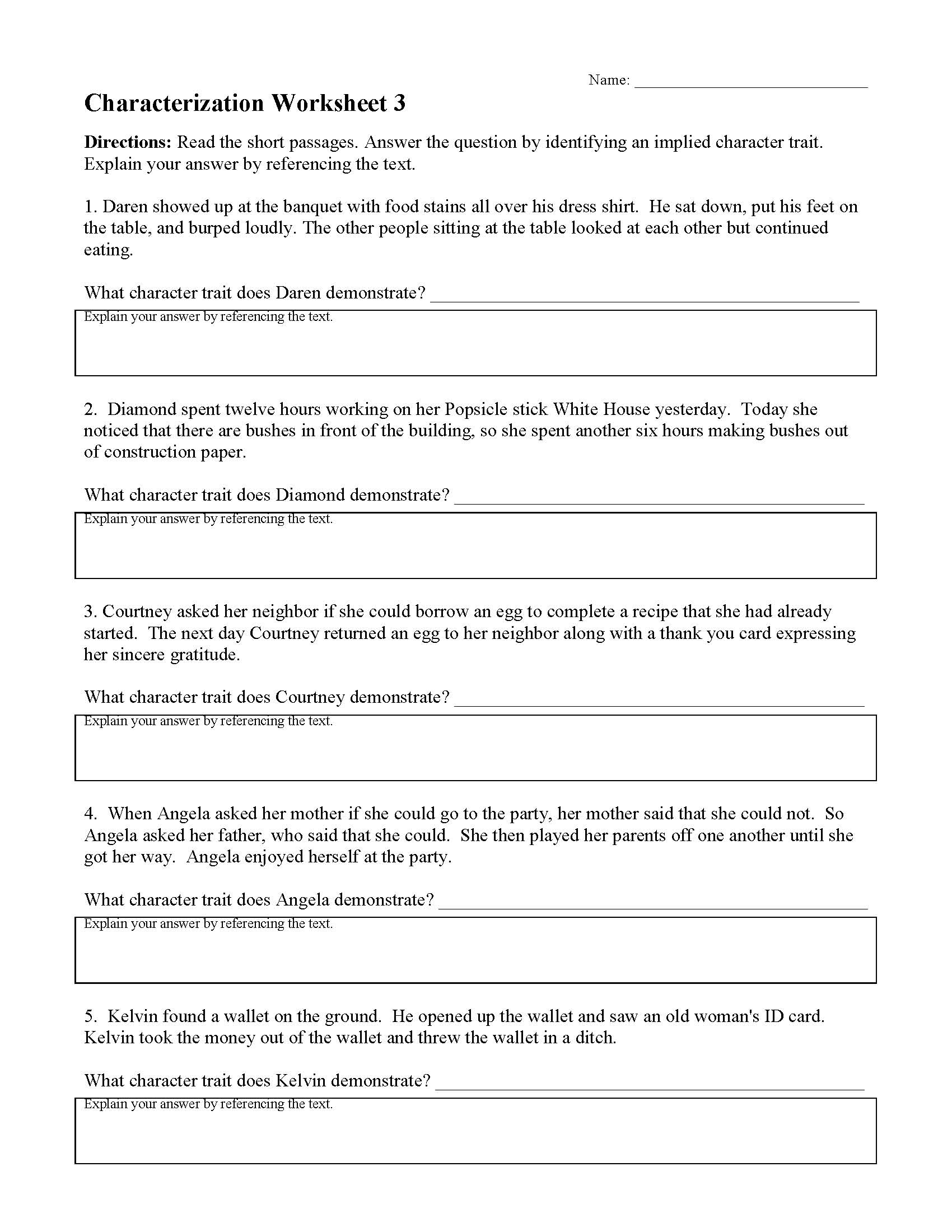 Finding Textual Evidence Worksheet Printables