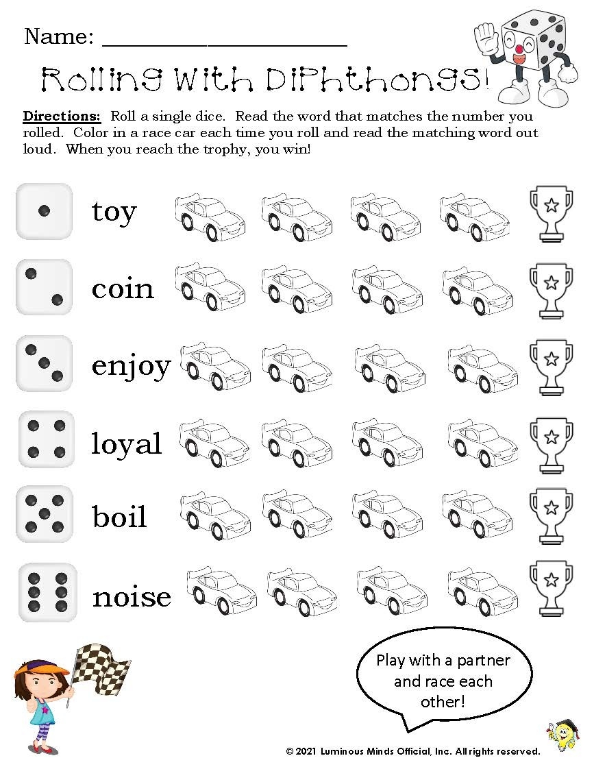 Reading Comprehension Worksheets Rolling With Diphthongs Reading Comprehension Worksheets Rolling With Diphthongs