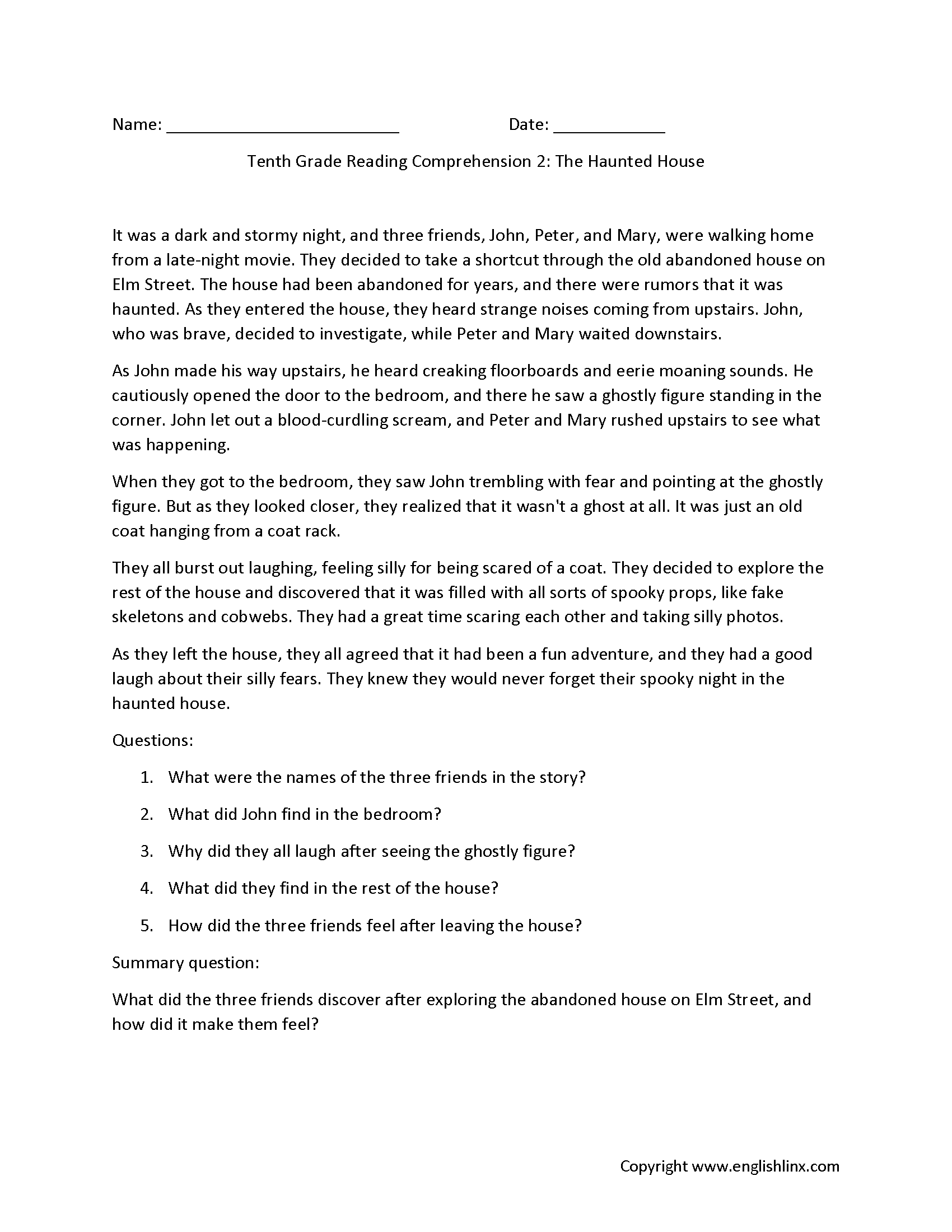 10th Grade English Worksheets Printables 10th Grade English Worksheets Printables