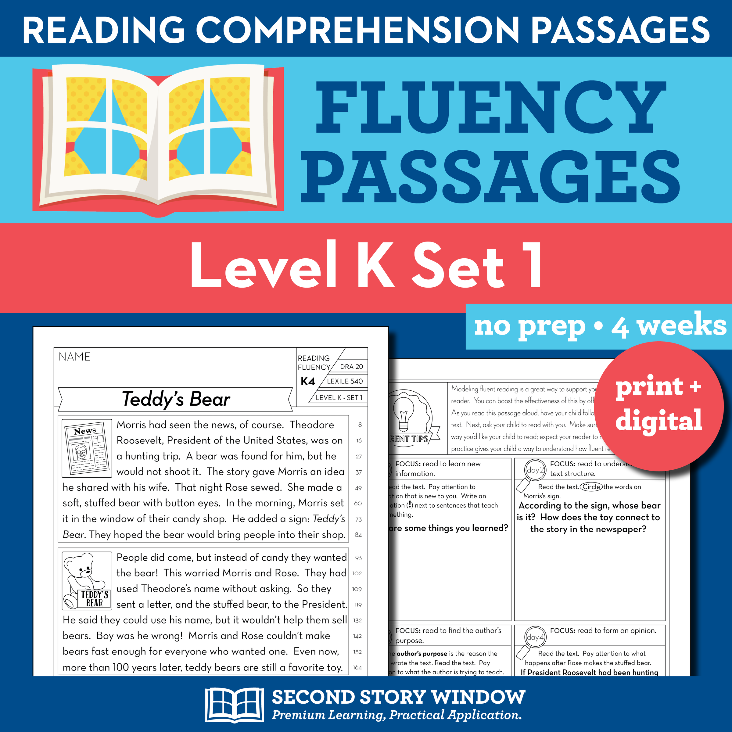 Reading Fluency Homework Level K Set 1 Second Story Window Reading Fluency Homework Level K Set 1 Second Story Window