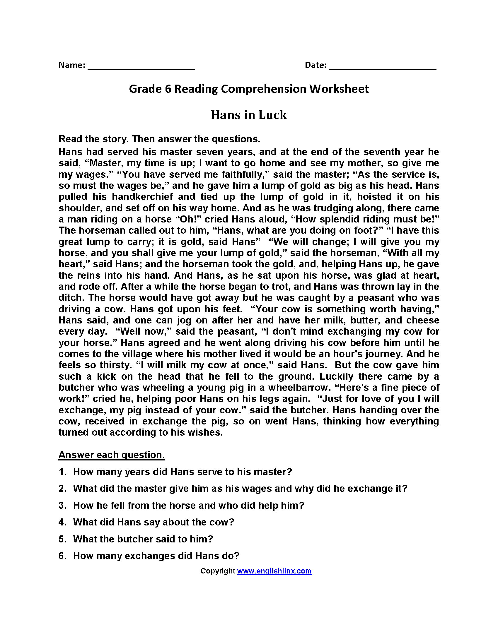 Reading Worksheets Sixth Grade Reading Worksheets Reading Worksheets Sixth Grade Reading Worksheets