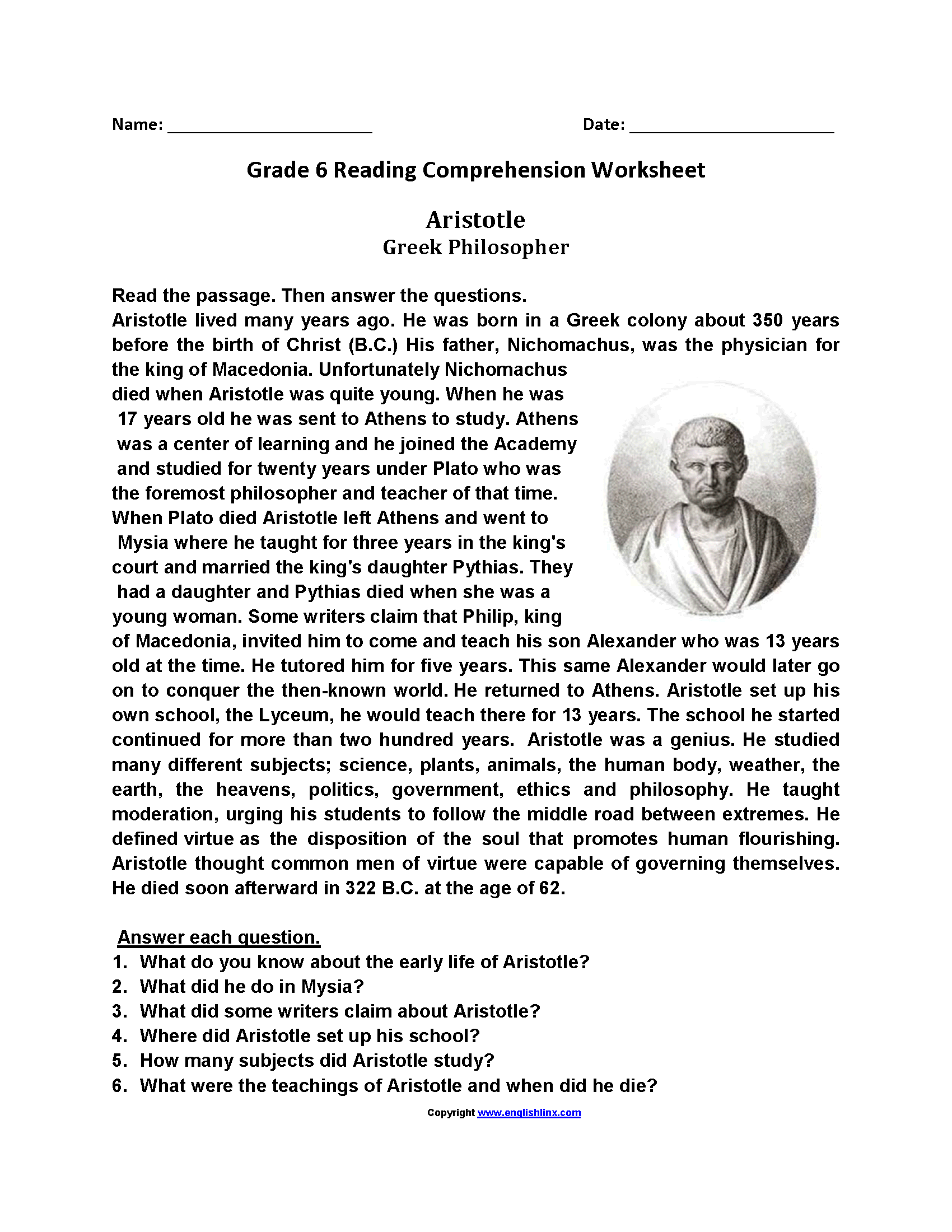 Reading Comprehension Free Worksheets 6th Grade Reading Comprehension Free Worksheets 6th Grade