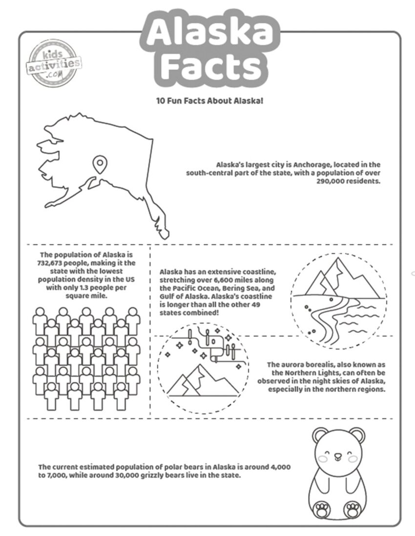 Really Neat Alaska Facts Coloring Pages Kids Activities Blog