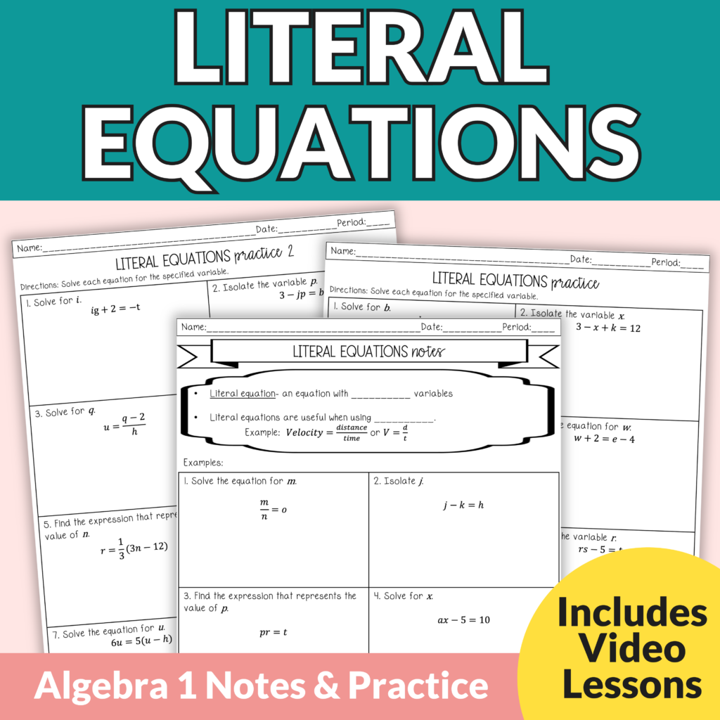 Literal Equations Maze Worksheet Literal Equations Maze Worksheet