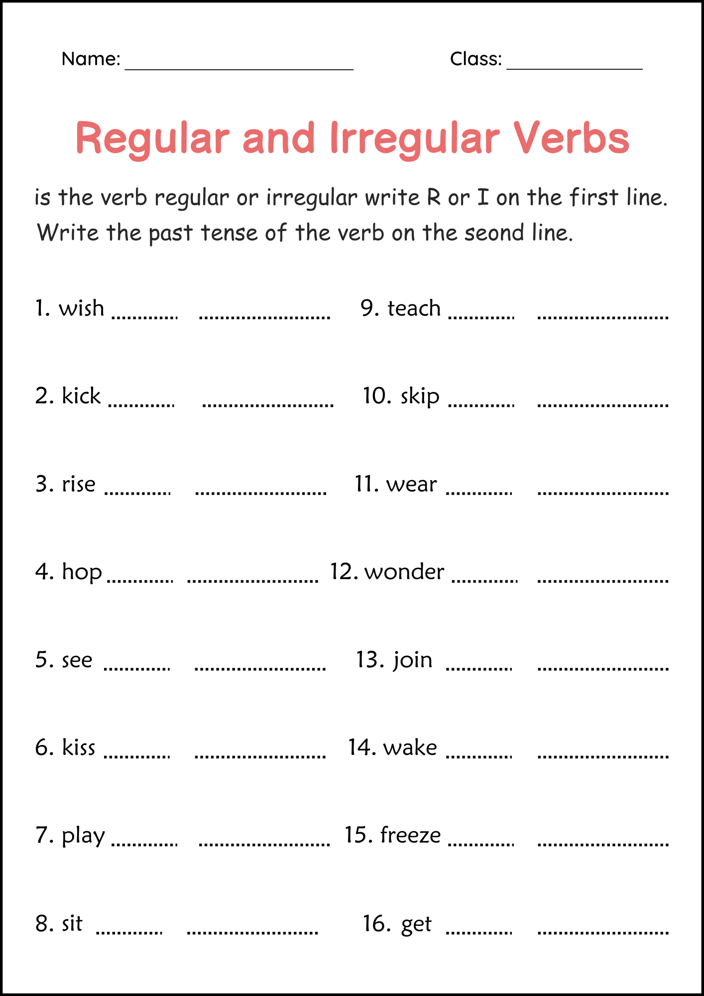 Free Verb Tense Worksheets 2nd Grade Free Verb Tense Worksheets 2nd Grade