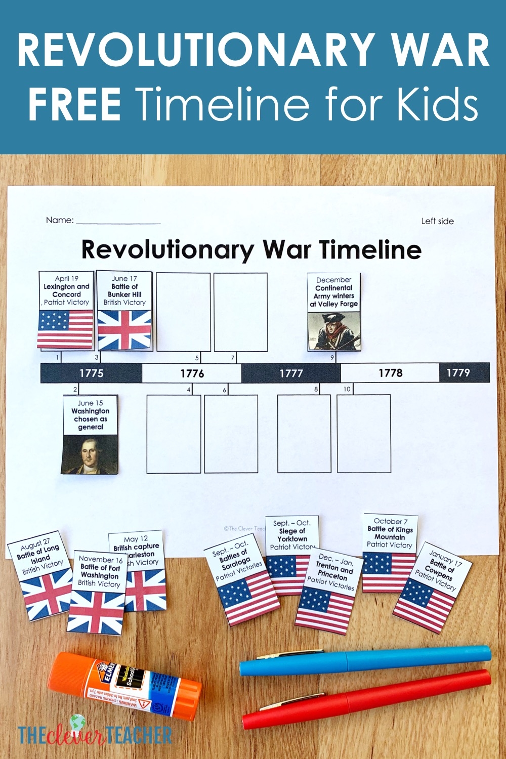 Revolutionary War Timeline For Kids Free From The Clever Teacher Revolutionary War Timeline For Kids Free From The Clever Teacher