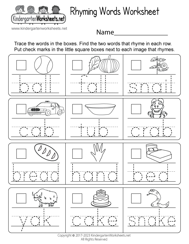 Rhyming Words Worksheet Free Printable Digital U0026 PDF Rhyming Words Worksheet Free Printable Digital U0026 PDF