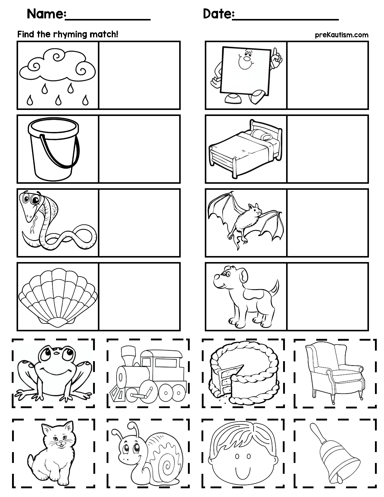 Rhyming Worksheets Free Printable