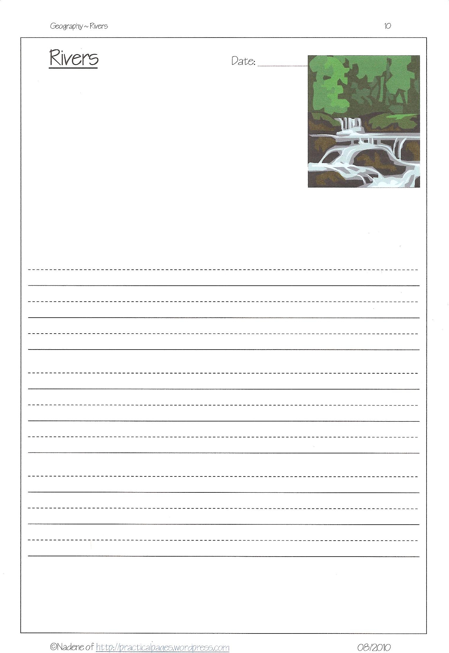 River Worksheets Printable