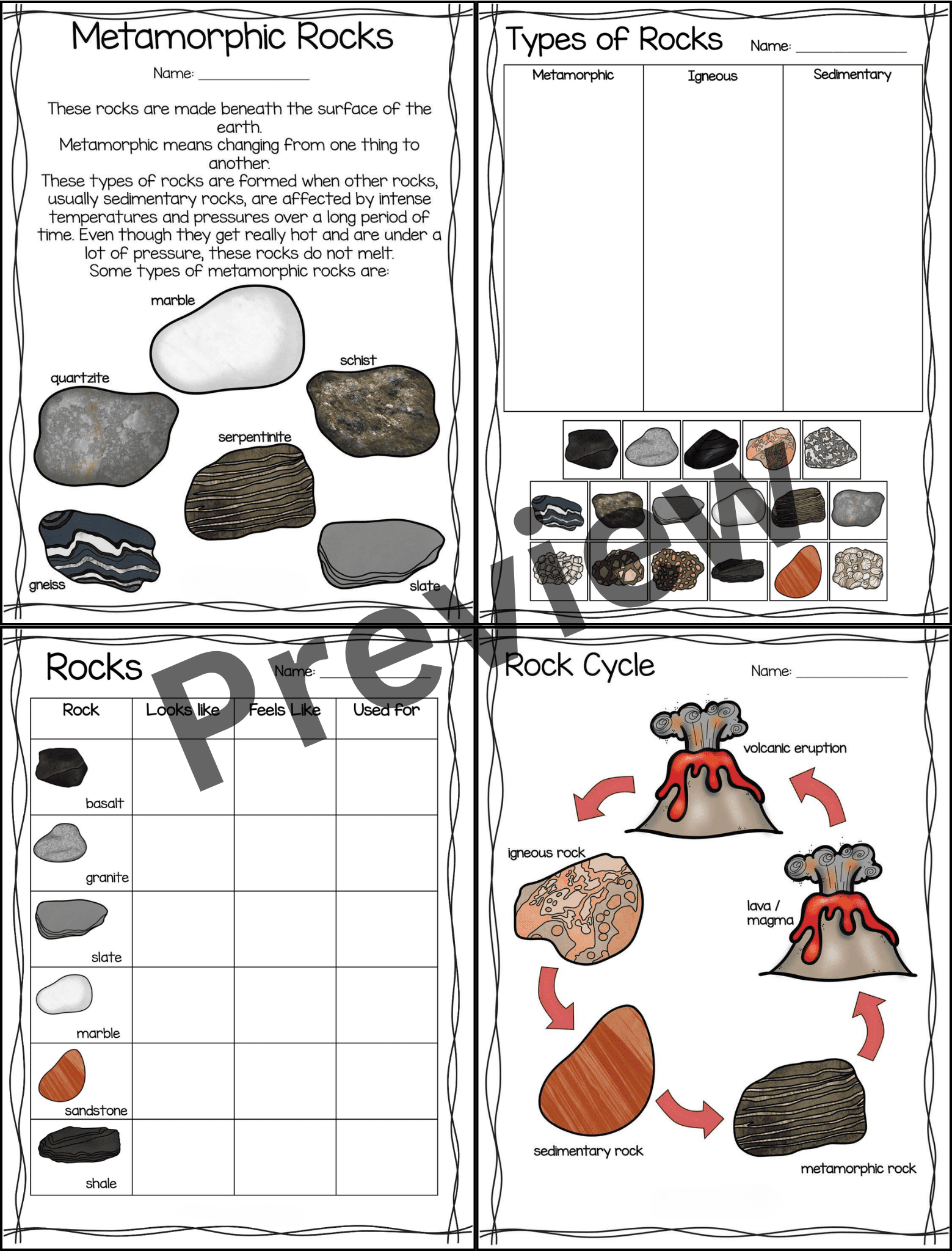 Rocks And Minerals Passages U0026 Worksheets Types Of Rocks U0026 Rock Cycle Activity Made By Teachers