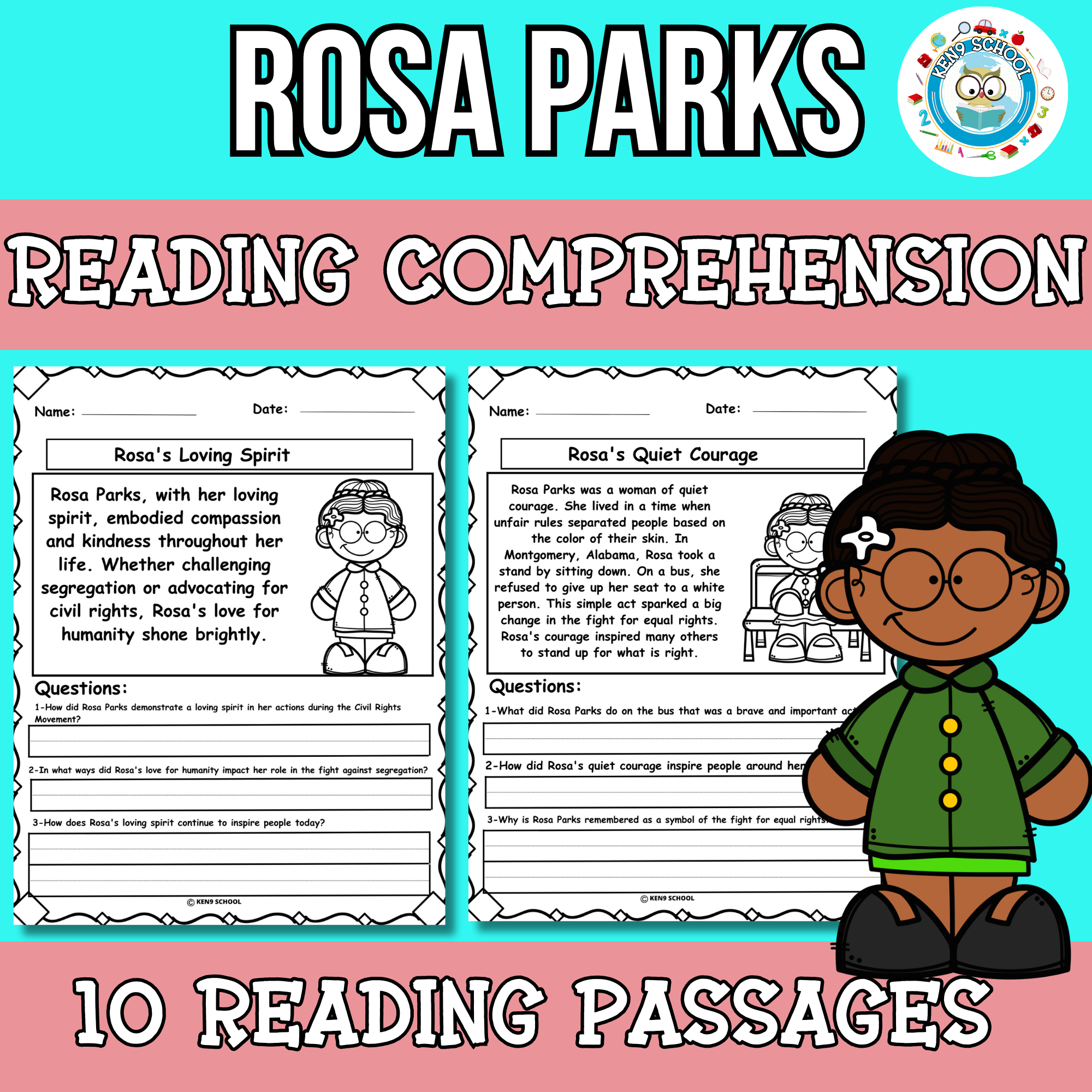 Rosa Parks Reading Comprehension Worksheets Pdf