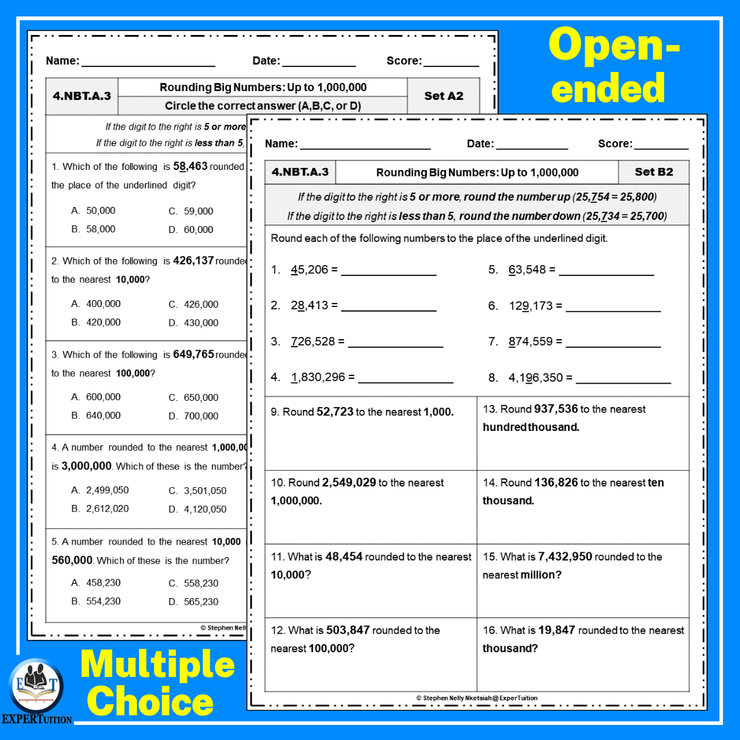 Rounding Whole Numbers Worksheets 4th Grade ExperTuition Rounding Whole Numbers Worksheets 4th Grade ExperTuition