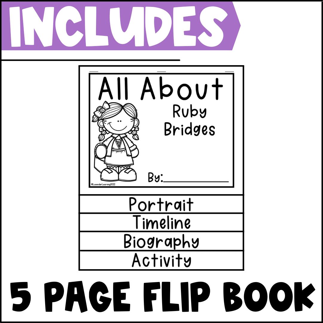 Ruby Bridges Biography Activities Flip Book And Report Black History Month Classful
