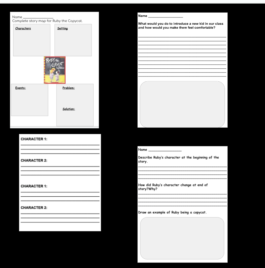 Ruby The Copycat Free Printable Worksheets
