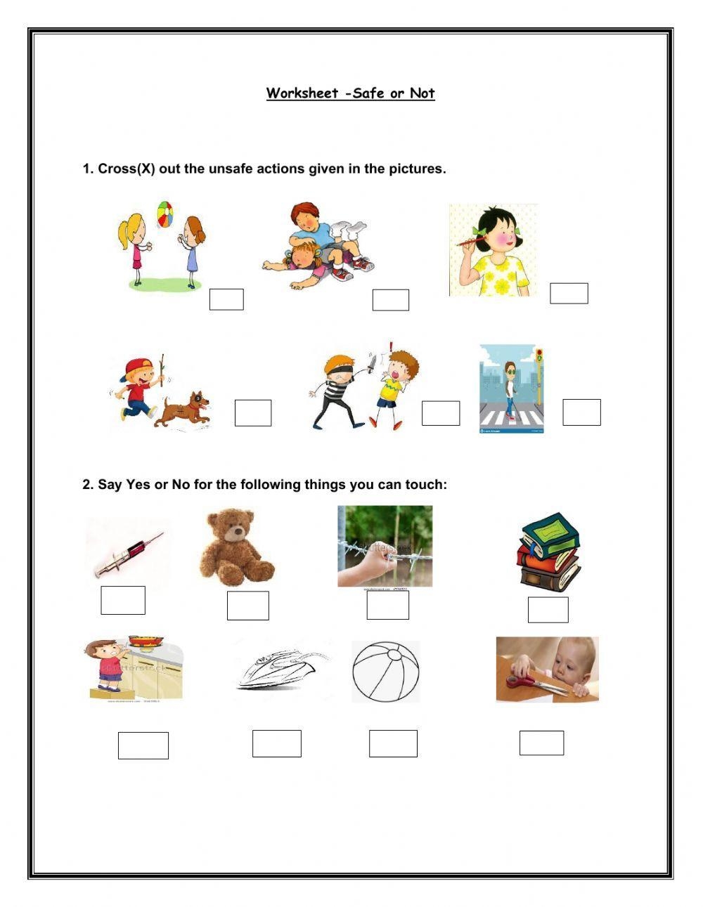 Home Safety Printable Worksheets