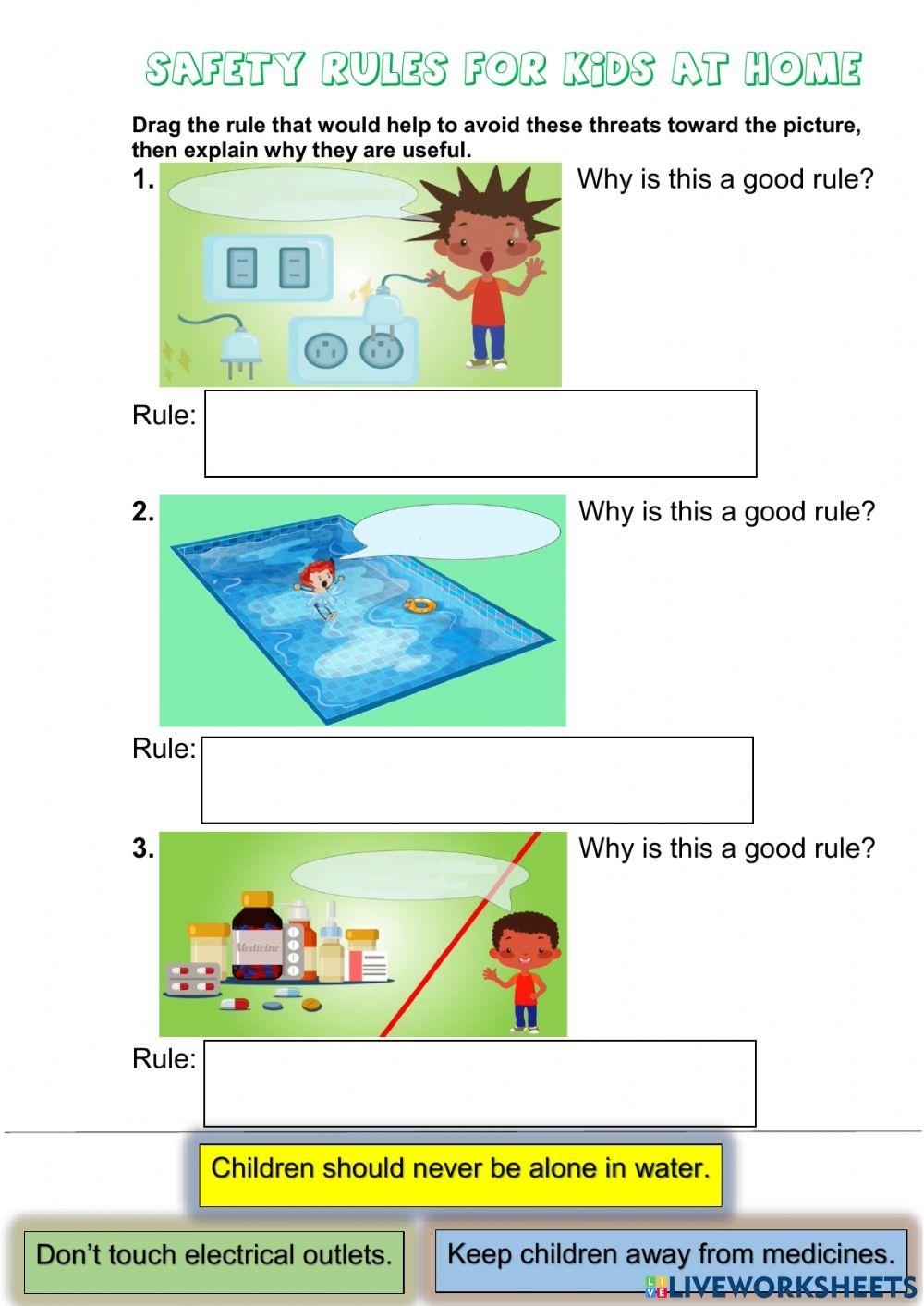 Safety Rules At Home Worksheet Worksheets Library