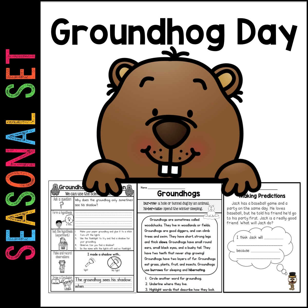 Sarah s First Grade Snippets Groundhog Day Unit