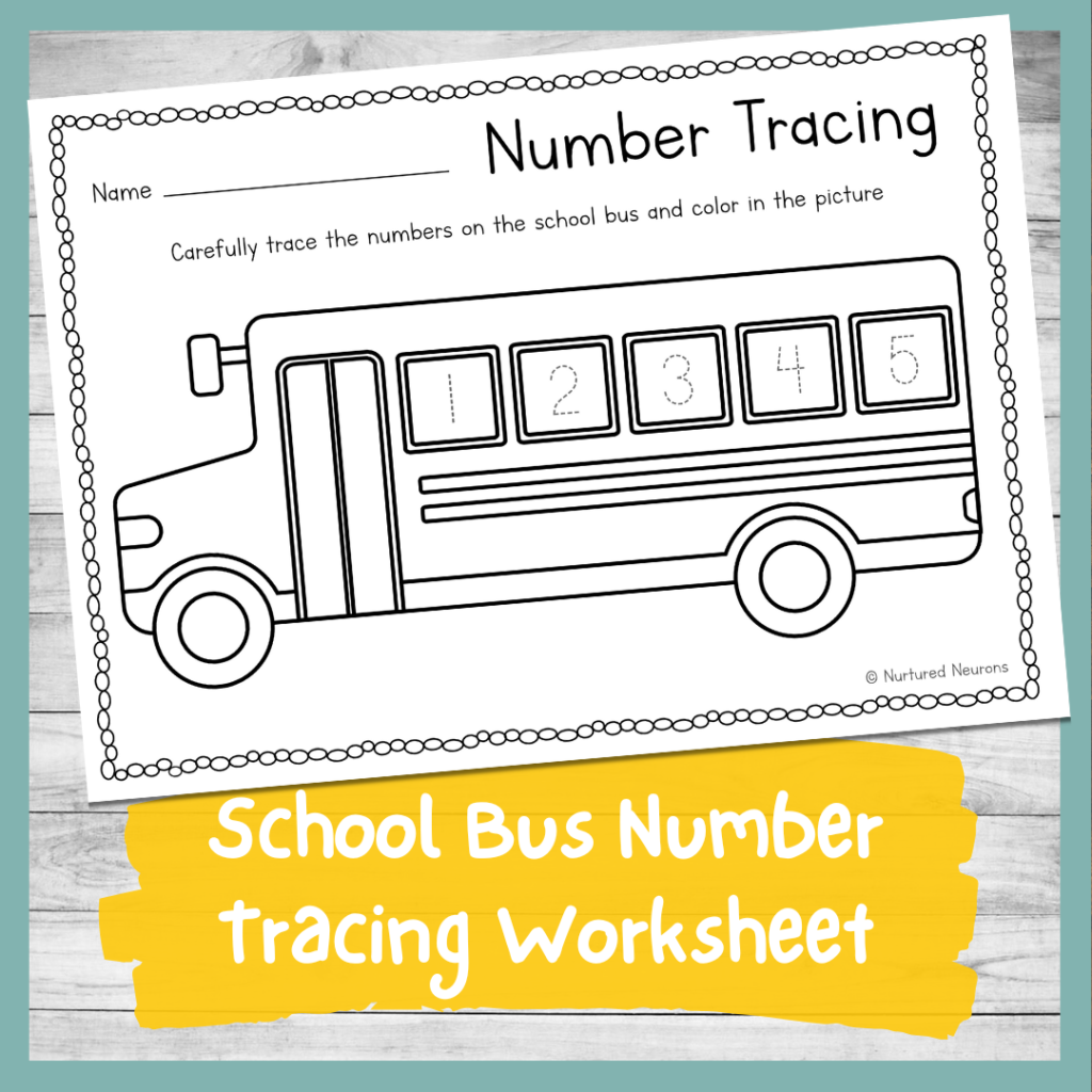 School Bus Number Tracing Worksheet 1 5 Preschool Printable Nurtured Neurons School Bus Number Tracing Worksheet 1 5 Preschool Printable Nurtured Neurons