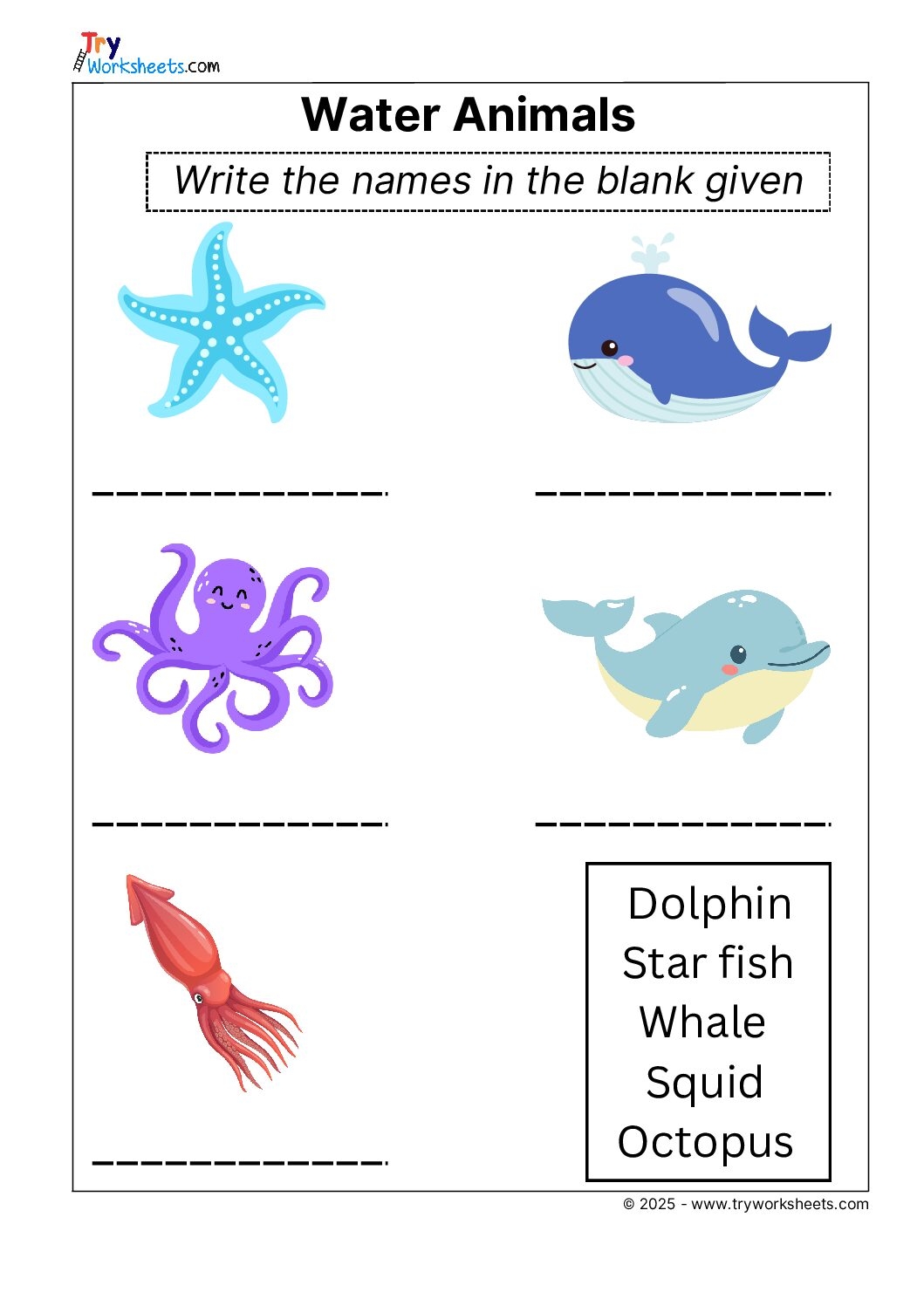 Science Grade 2 Worksheet Water Animals Try Worksheets Science Grade 2 Worksheet Water Animals Try Worksheets