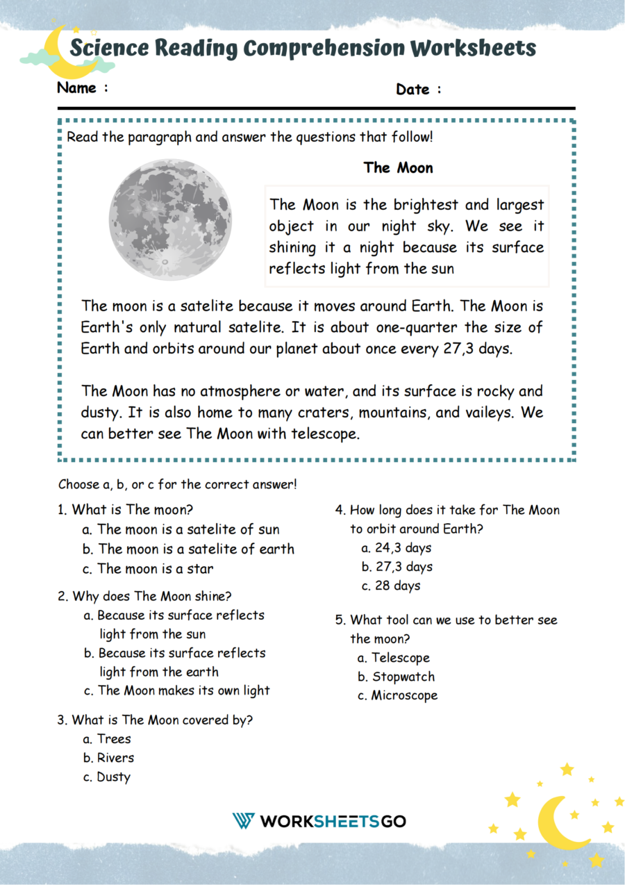 5 Grade Reading Comprehension Worksheets