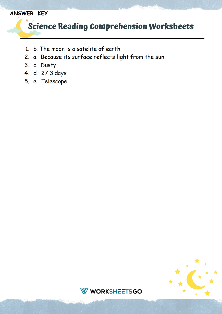 Science Worksheets Reading Comprehension