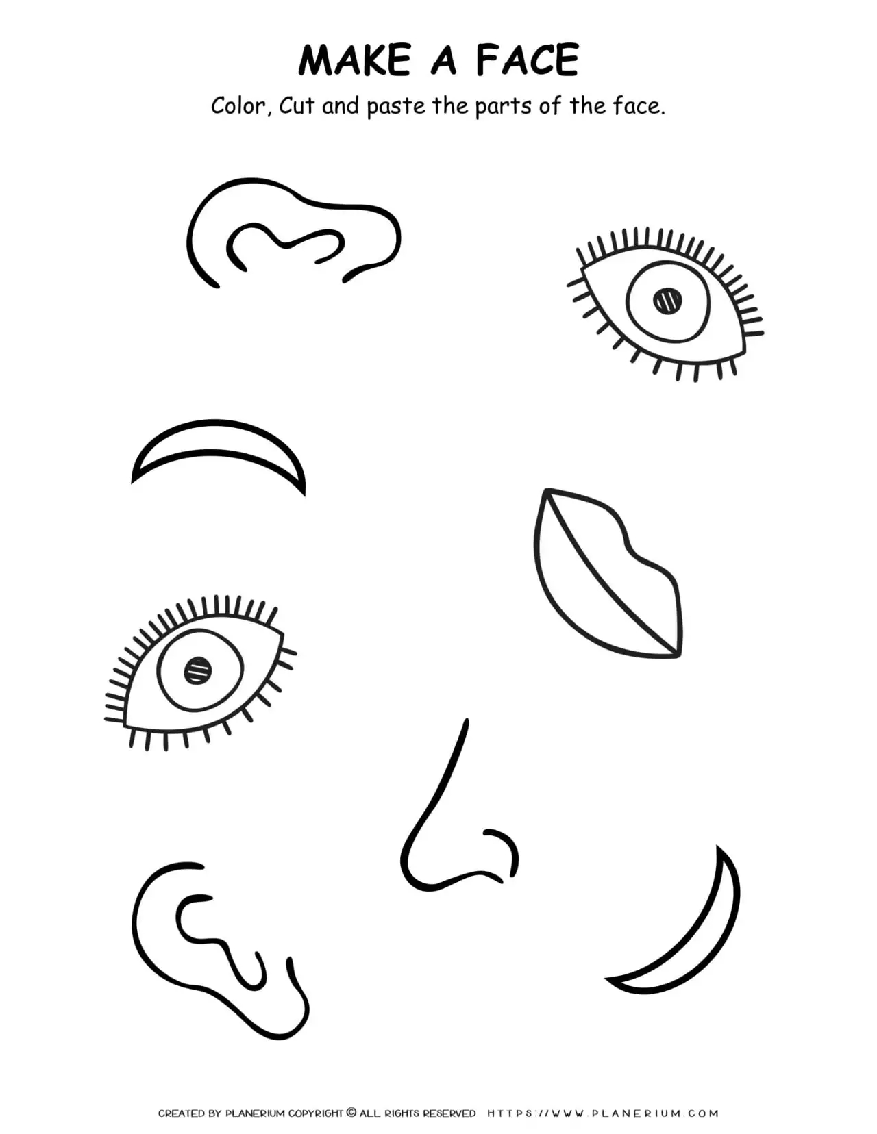 Science Worksheet Face Parts Planerium Science Worksheet Face Parts Planerium