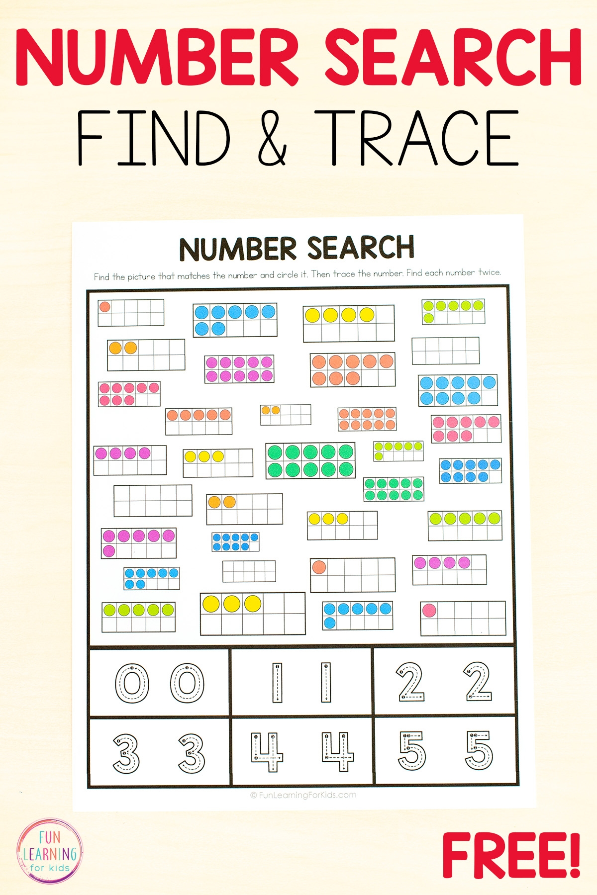 Free Numbers Printable Worksheets
