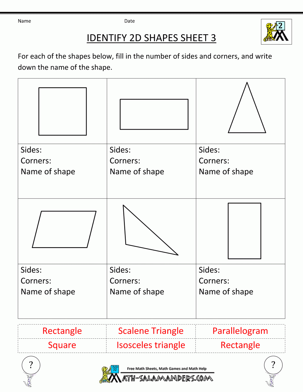 Second Grade Geometry Second Grade Geometry