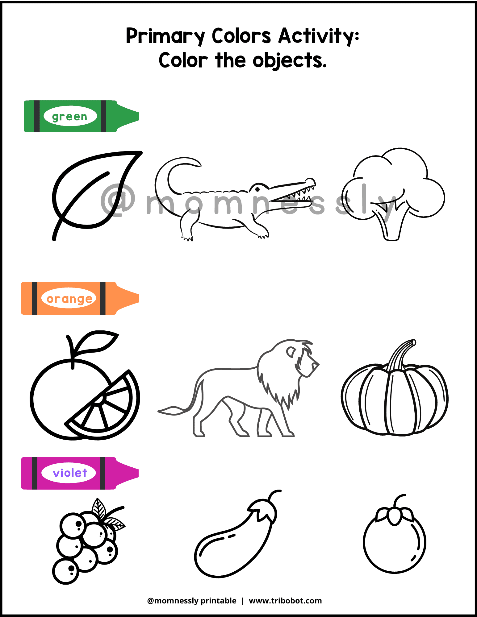 Printable Primary Colors Worksheet Preschool Printable Primary Colors Worksheet Preschool