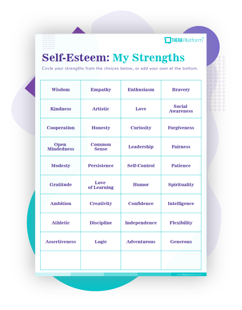 Self Esteem Worksheets Self Esteem Worksheets