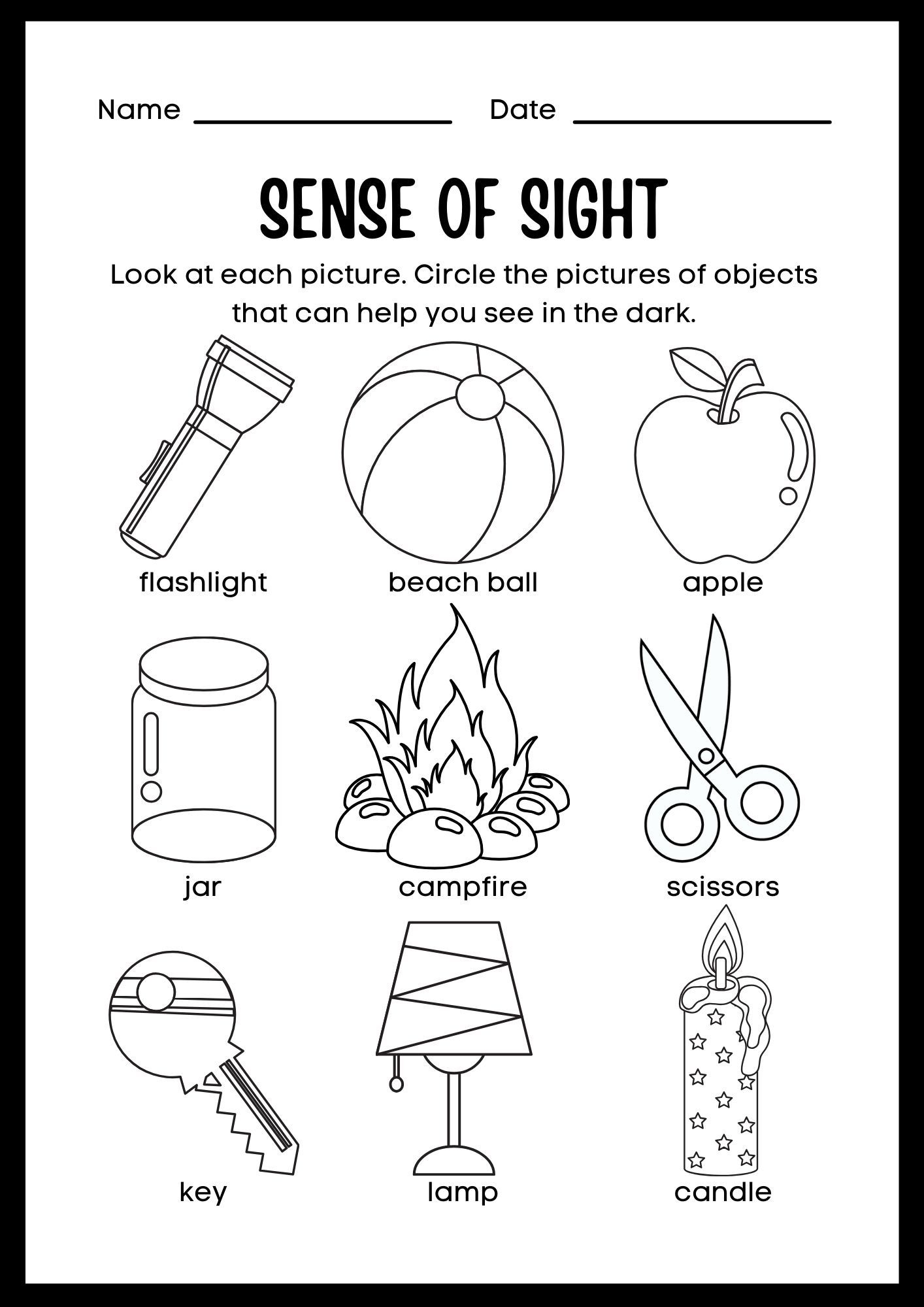 Sense Of Sight Worksheet For Kids By Kulayanj Raket PH Sense Of Sight Worksheet For Kids By Kulayanj Raket PH