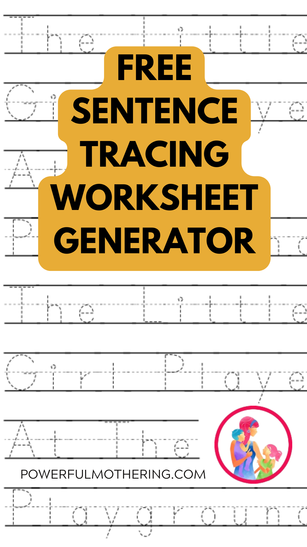Free Printable Tracing Sentences Worksheets Free Printable Tracing Sentences Worksheets