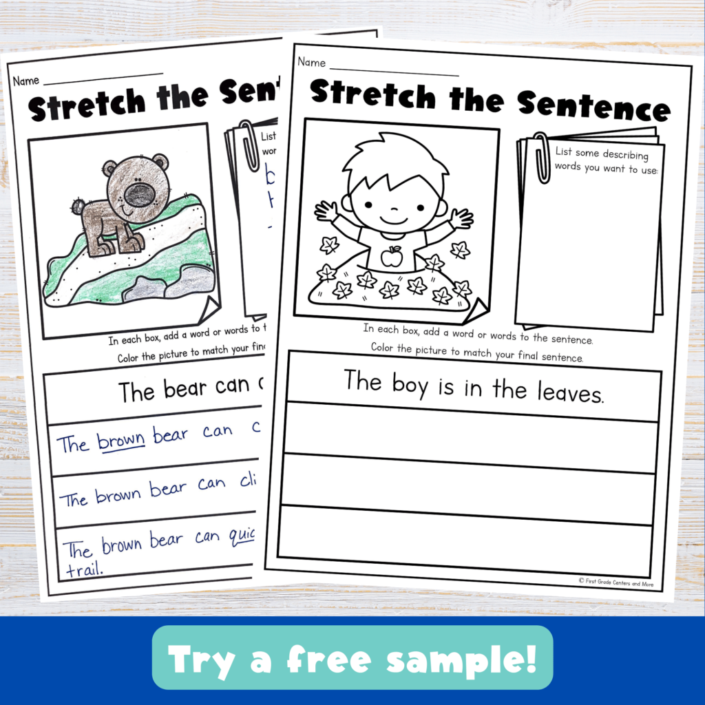 Sentence Writing Worksheets To Practice Revising First Grade Centers And More
