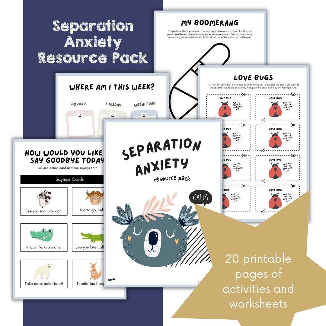 Separation Anxiety Resource Pack Age 4 8 Children s Anxiety Resources Etsy Separation Anxiety Resource Pack Age 4 8 Children s Anxiety Resources Etsy