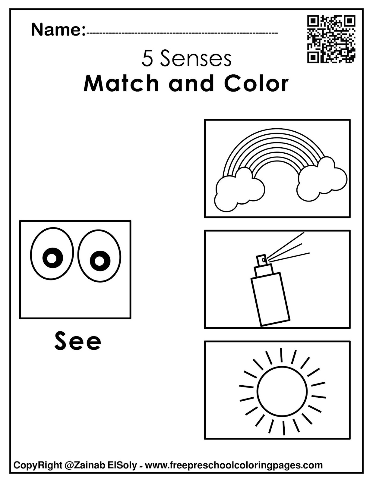 5 Senses Printables For Preschool