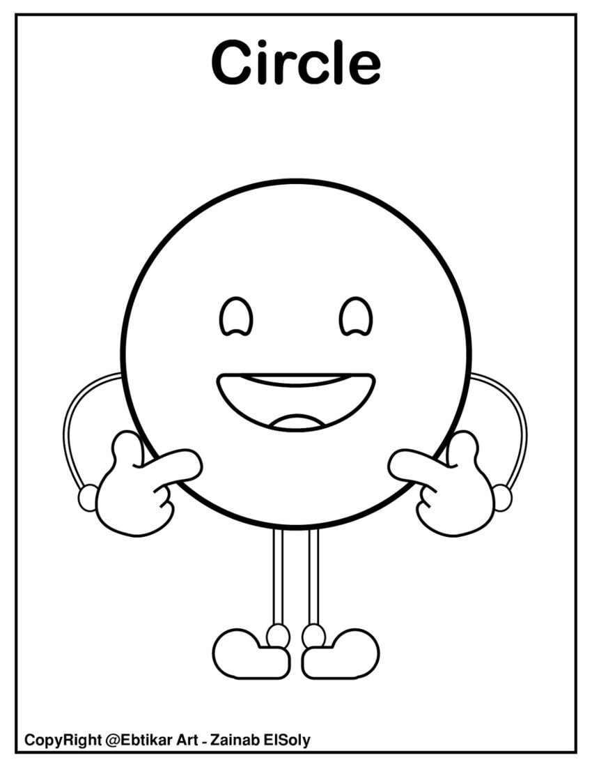 Set Of Emoji Basic Shapes For Kids Coloring Pages